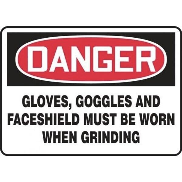 Accuform OSHA DANGER Safety Sign FACE SHIELD MPPE077VA MPPE077VA - main